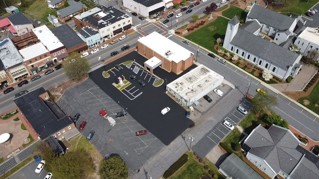 sealcoating and line striping for bank parking lot