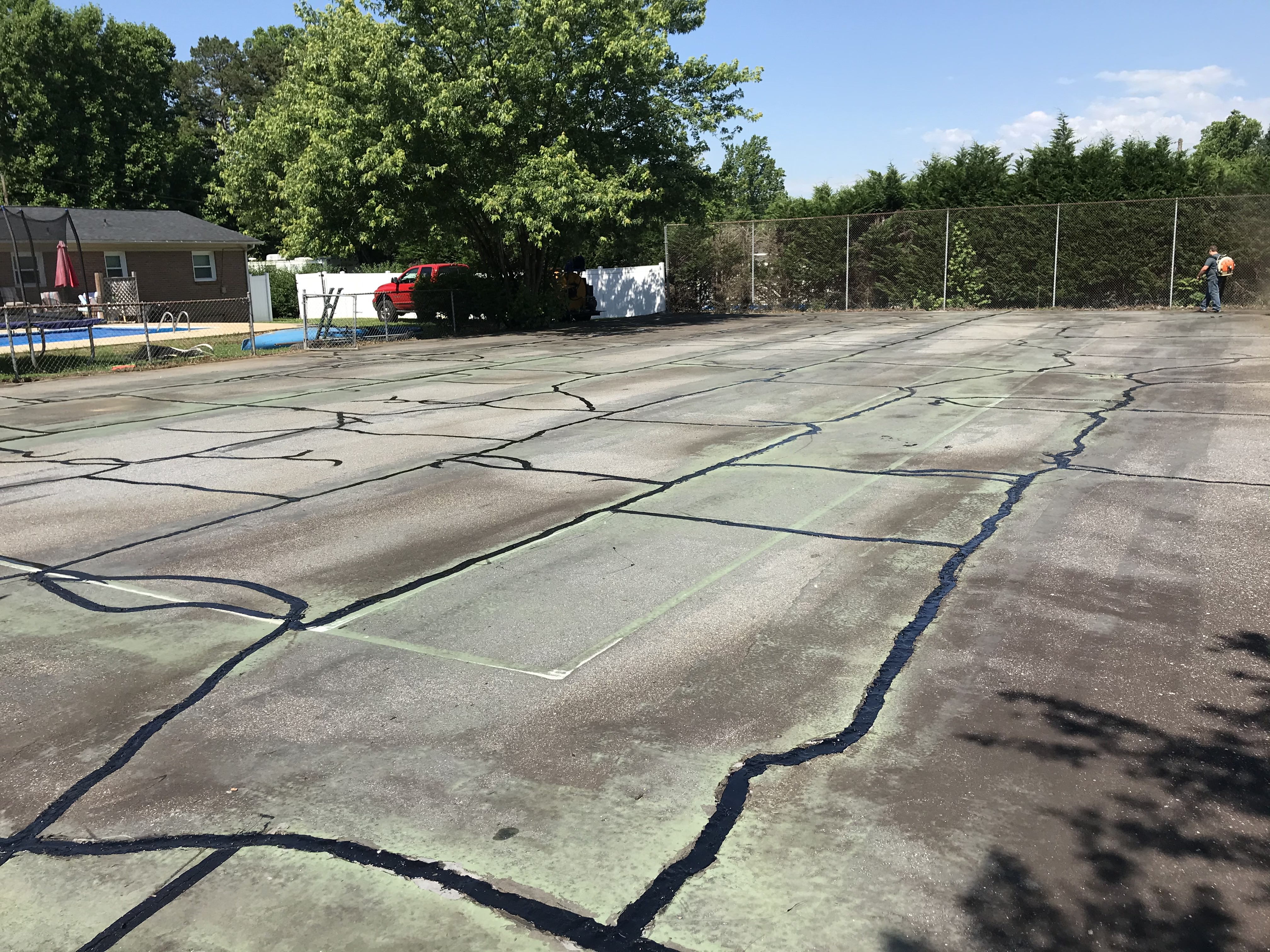 crack repair for outdoor basketball court