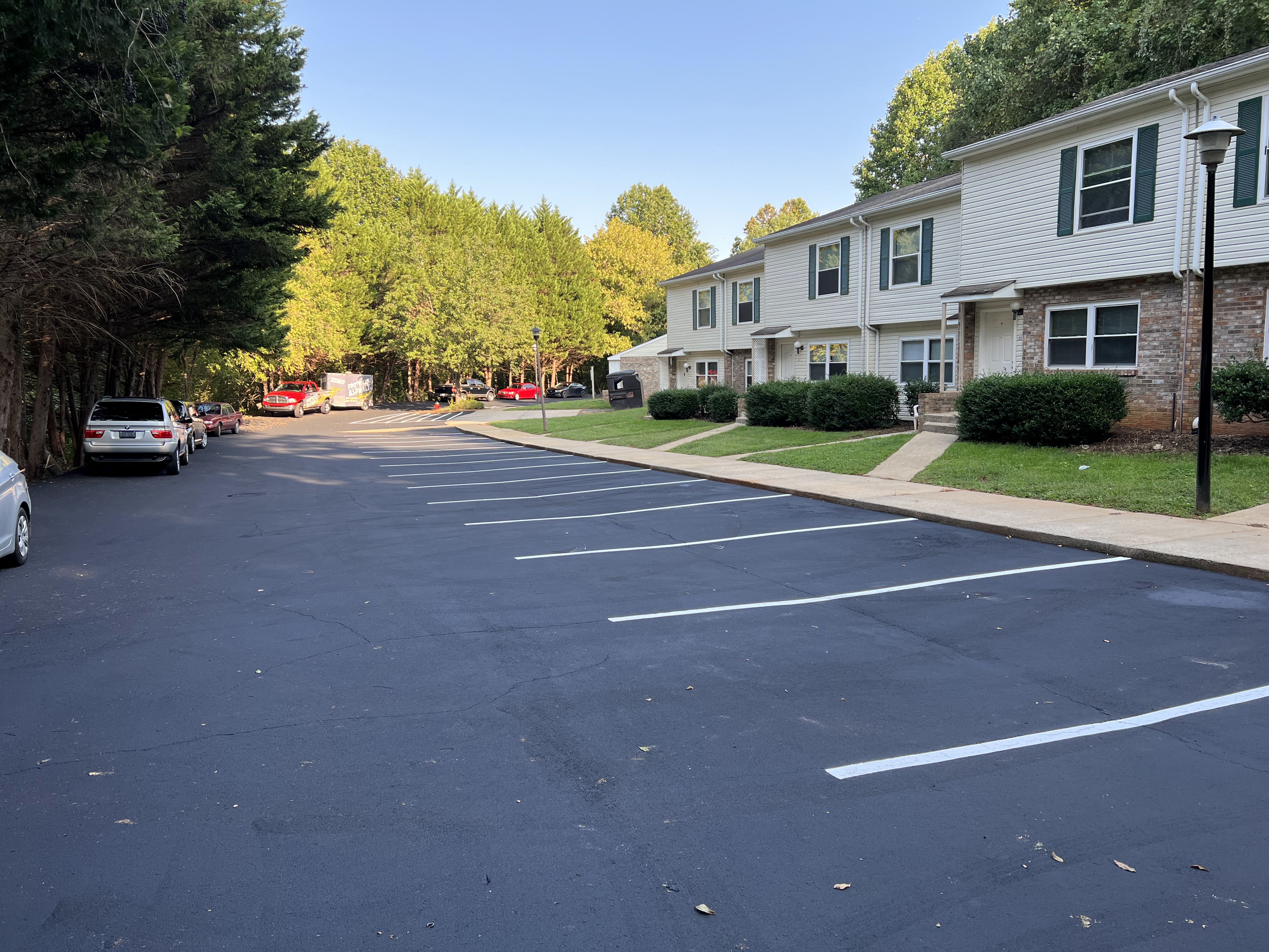 sealcoating and line striping for apartment complex parking lot